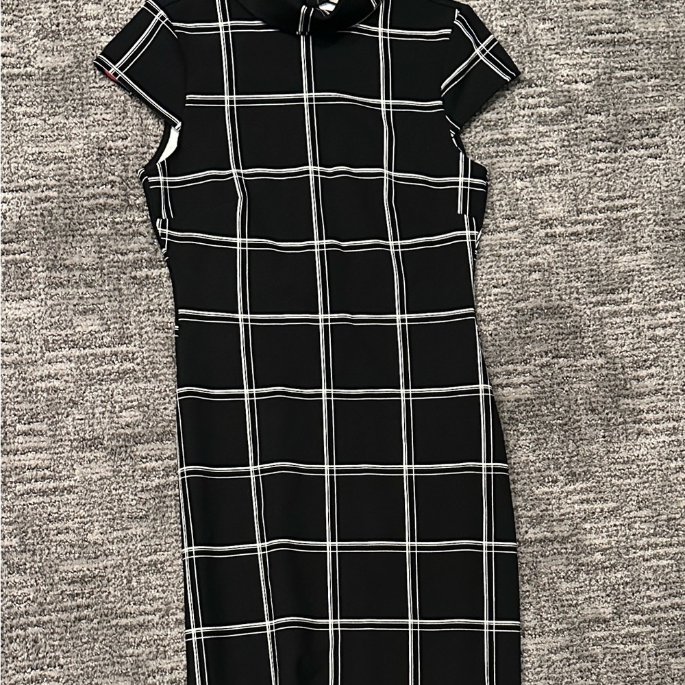 Black and White Plaid Women's Dress